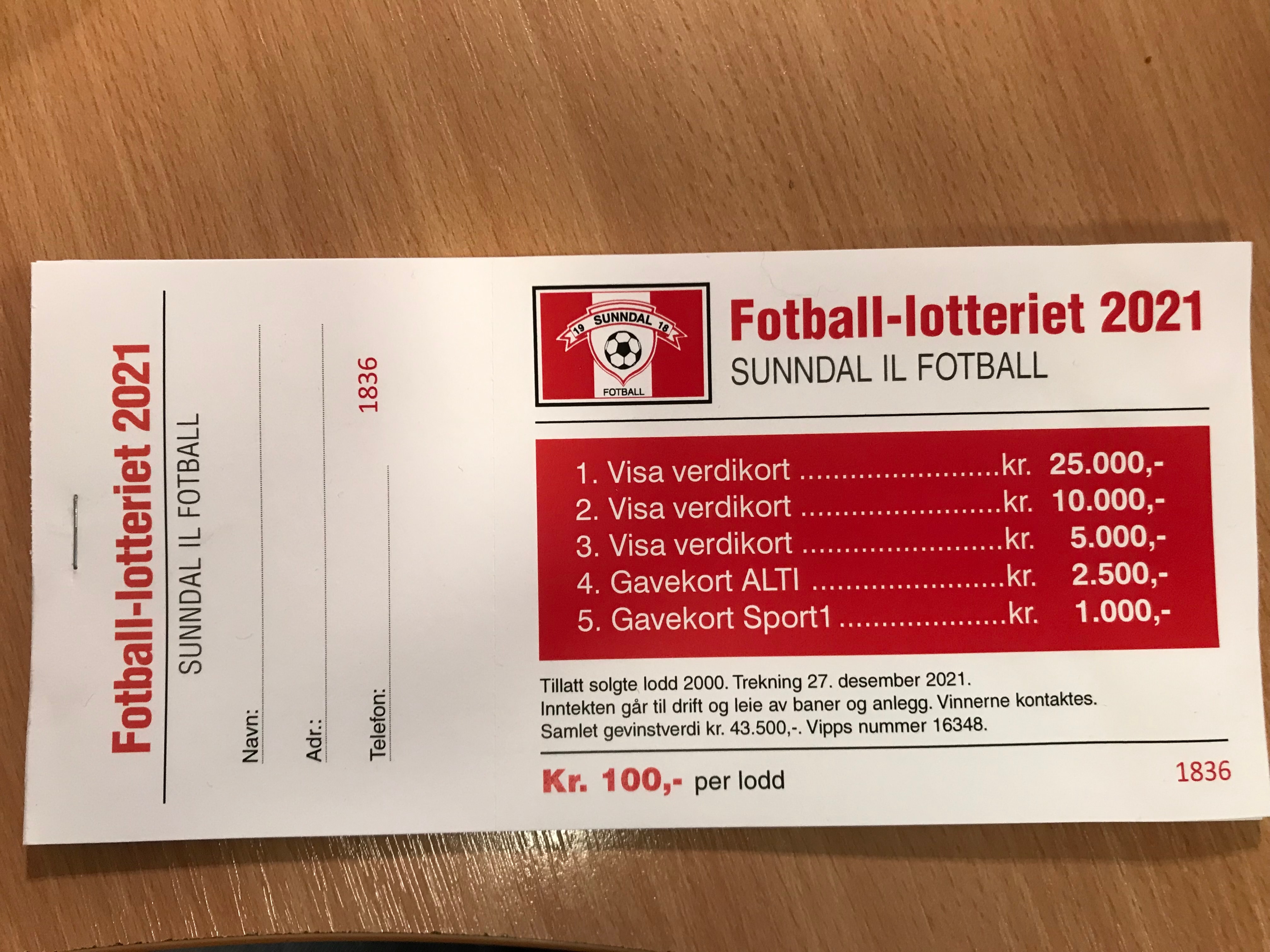 Vinnere Fotball-lotteriet 2021